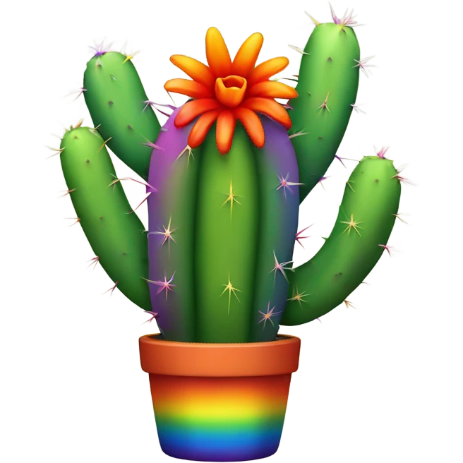 rainbow cactus  emoji