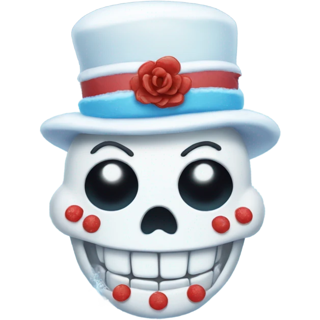 Frosty the snowman as a candy skull emoji