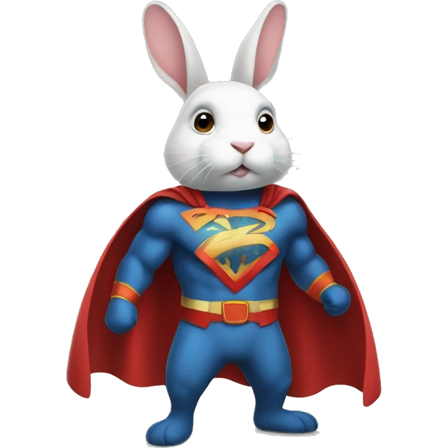 Rabbit dressed as super hero emoji