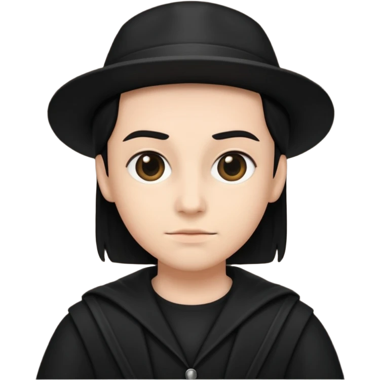 time traveler in black clothes emoji