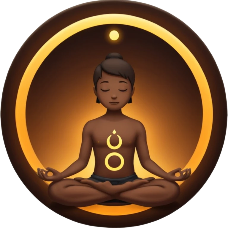 silhouette meditating inside a circle emoji