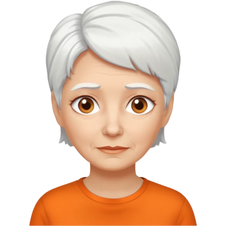 older white haired woman with orange shirt short white hair emoji