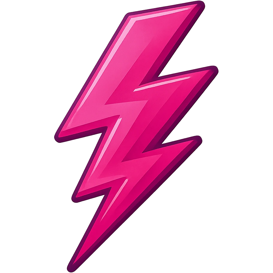 bold and energetic pink lightning bolt emoji emoji