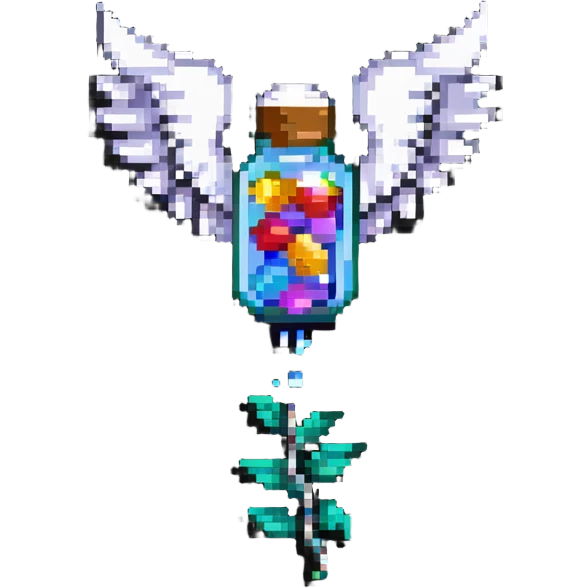 Medicine pill with wings flying emoji