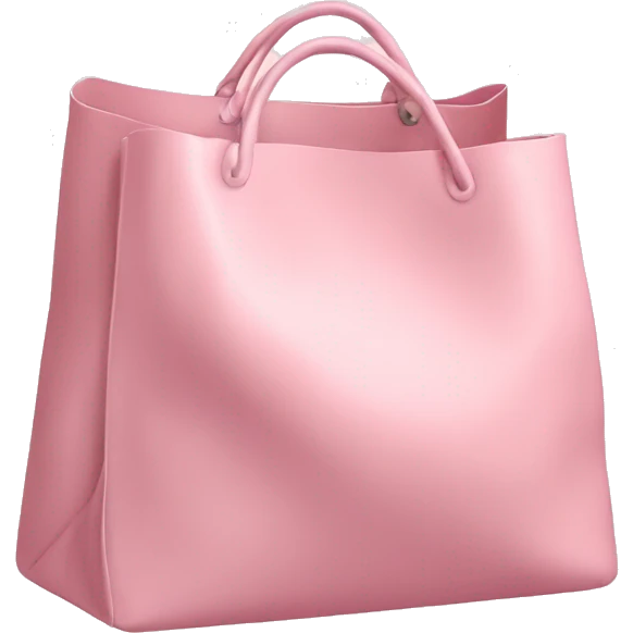 large pastel pink bag filled with cosmetics emoji