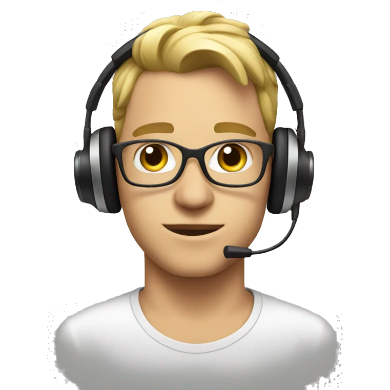 white young producer with headphones emoji