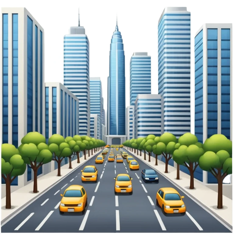 a city street with tall buildings emoji
