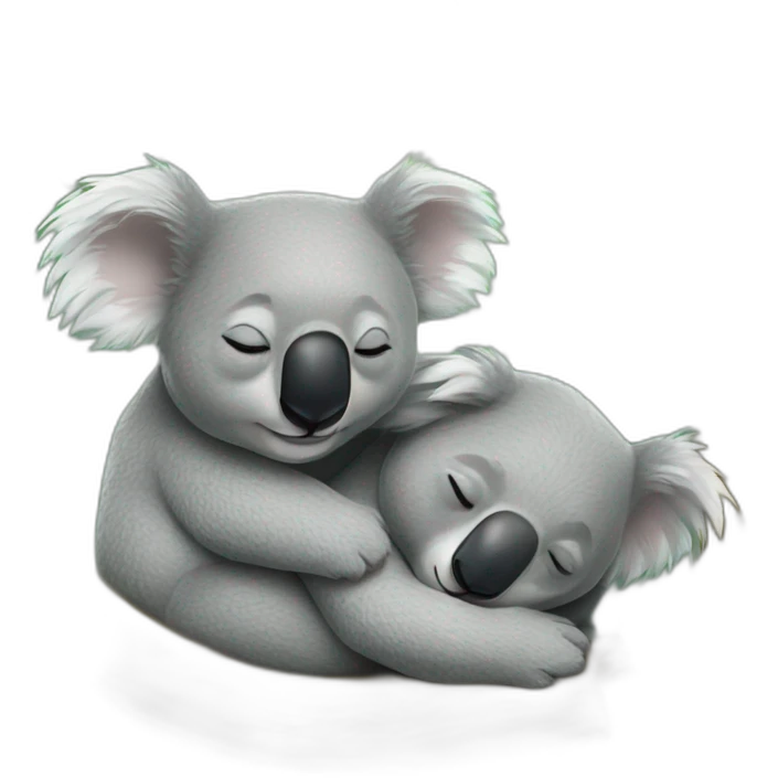 Two koalas sleeping emoji
