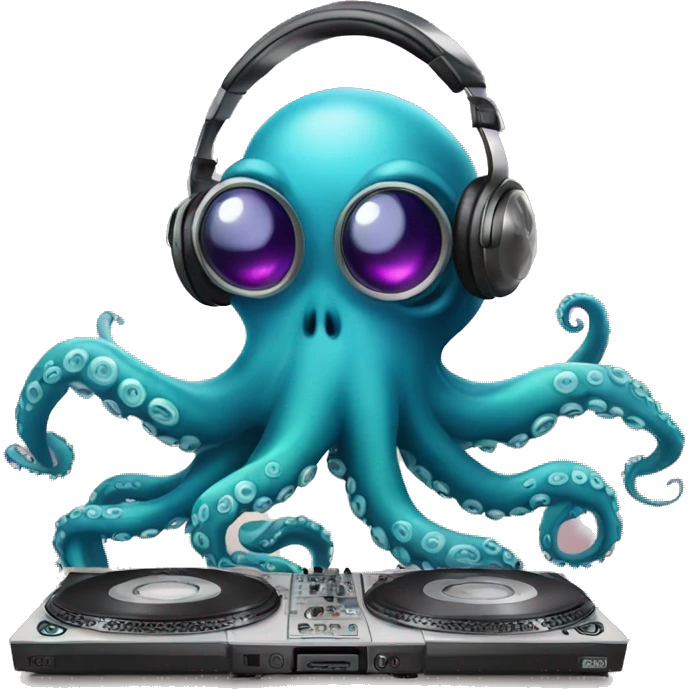 Dj octopus emoji