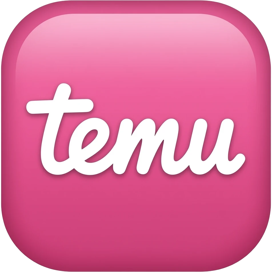 Pink temu logo emoji