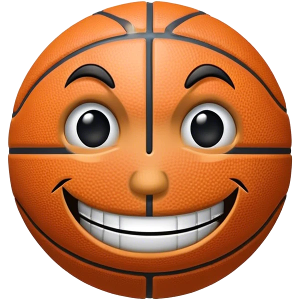 basketball with face emoji