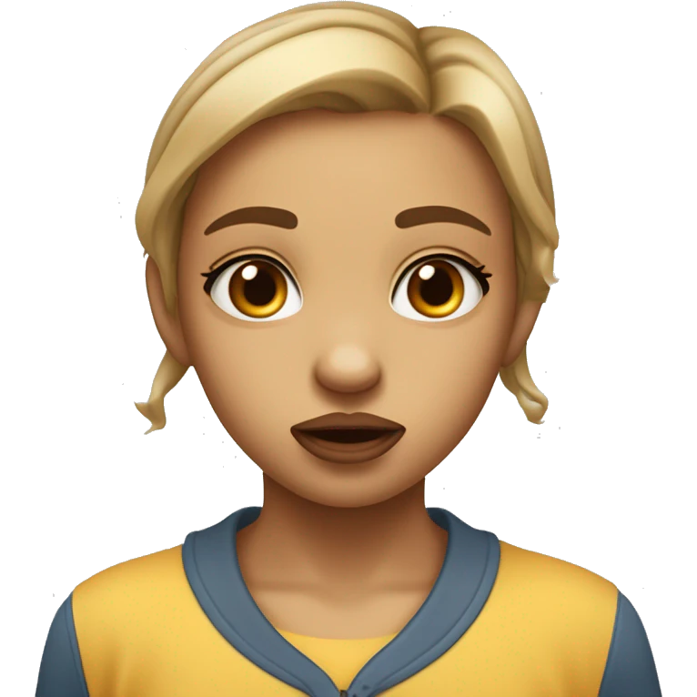 Girl with a pouty lip, wide puppy eyes, and slightly tilted head, expressing a playful yet genuine ‘please’ or begging expression.” emoji