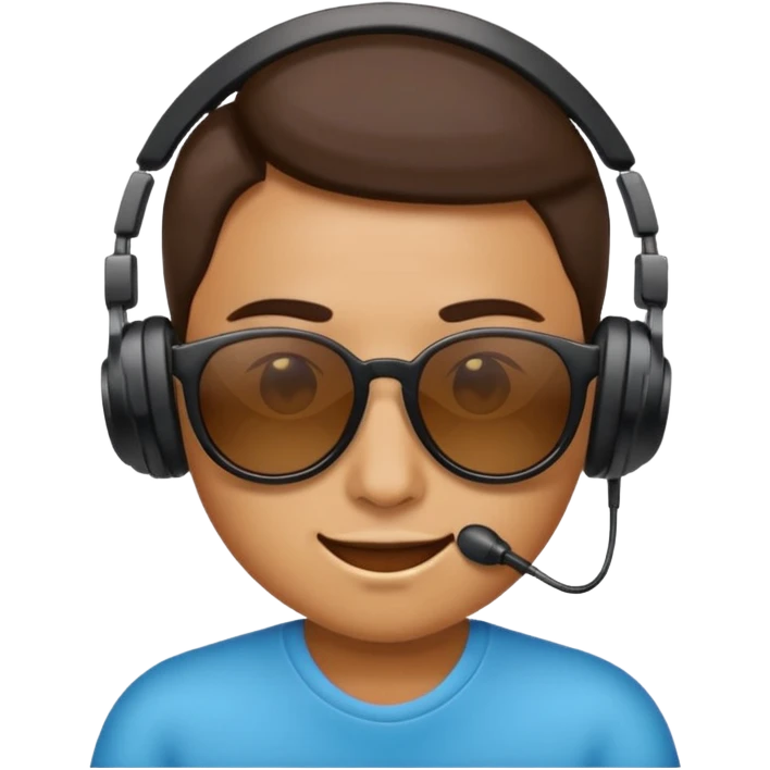 make an simple cool face emoji with music emoji