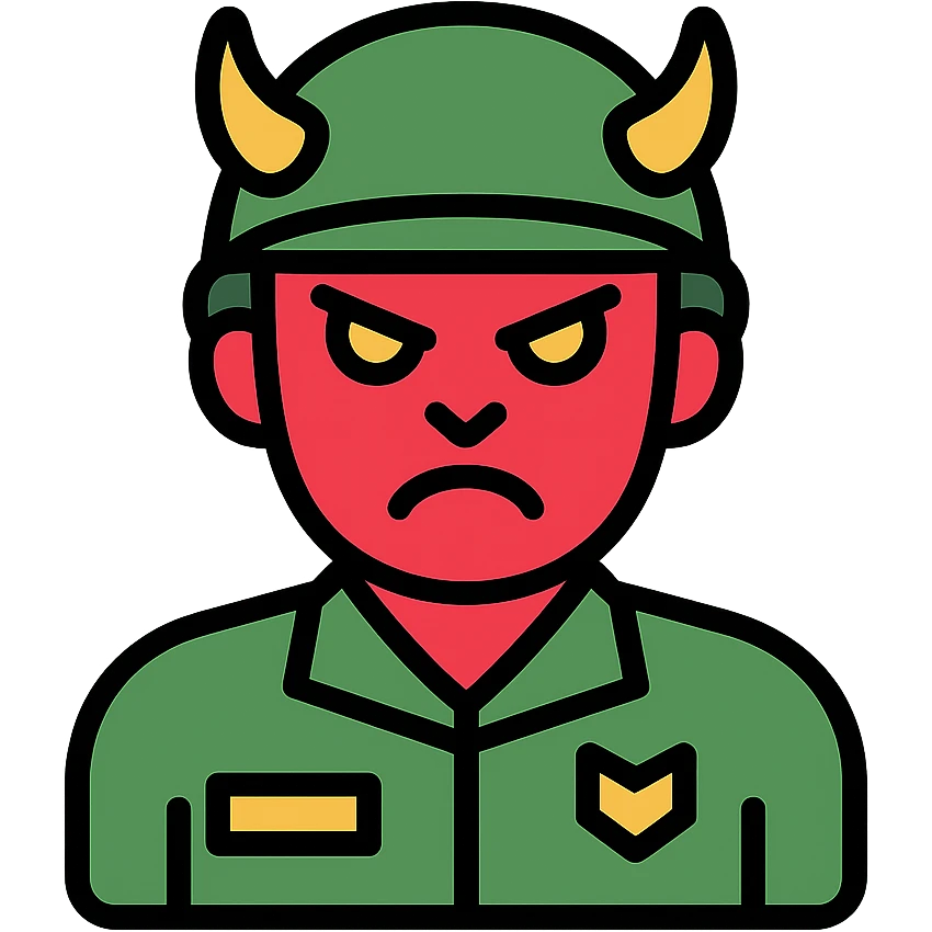 Militar con cara de diablo emoji