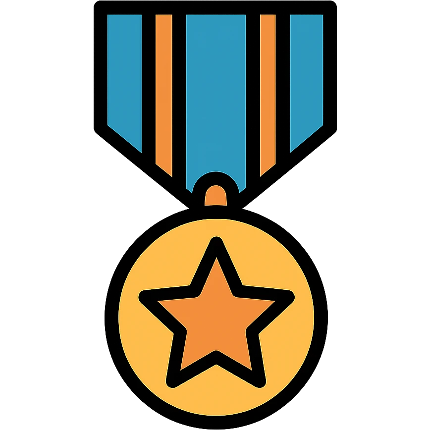 Military medal with ribbon emoji