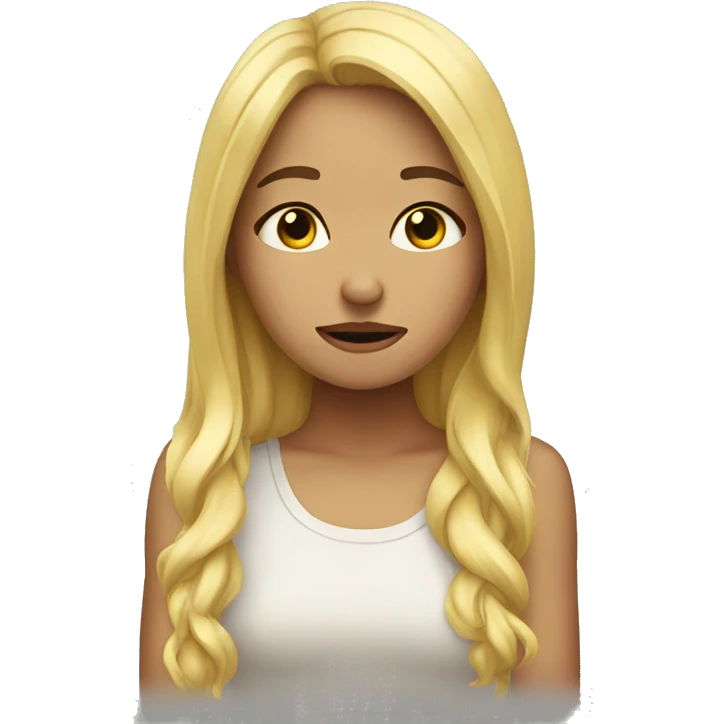 Blond Girl cry Peace  emoji