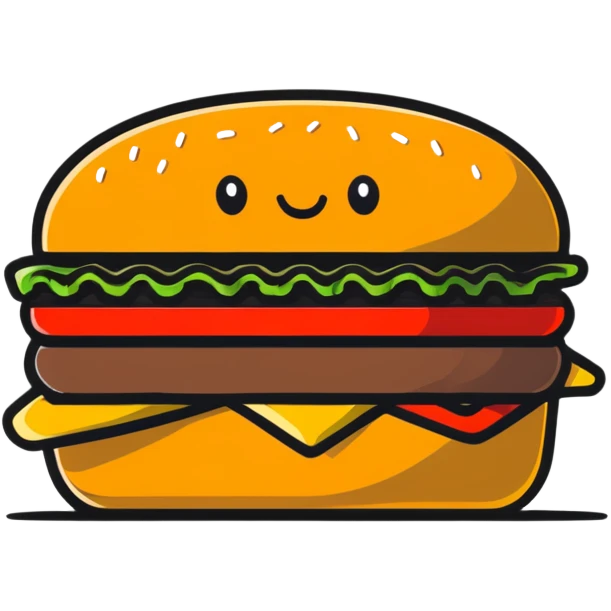 cute smiling burger character emoji