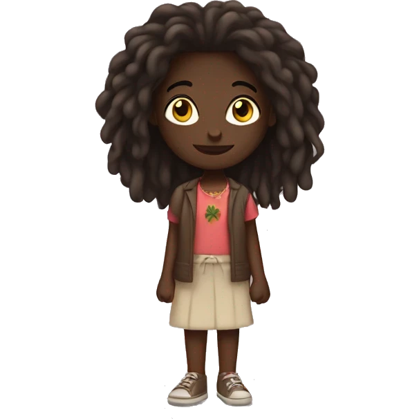 dark skin dreadhead latina girl holding hands  emoji