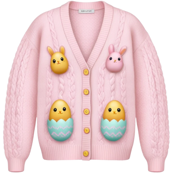 Pastel pink knit Easter cardigan  emoji