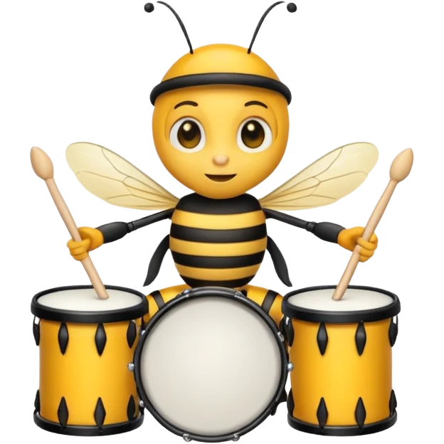 drum player bee emoji