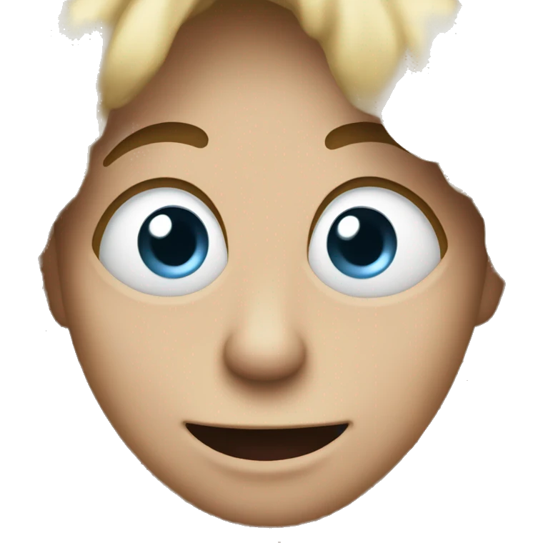slightly going crazy with a twitching eye and smile emoji
