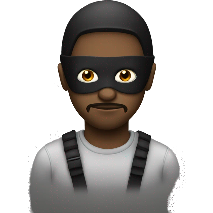 black and white robber emoji emoji