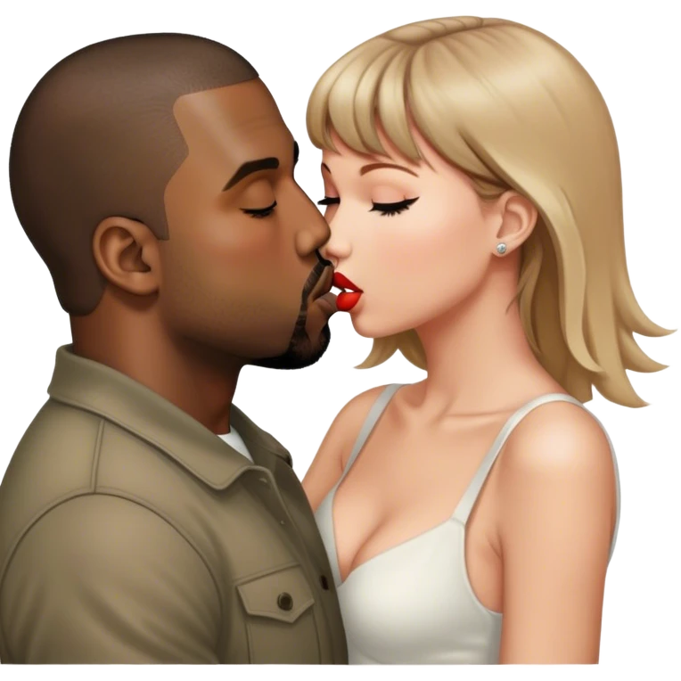 Kanye west kissing Taylor swift emoji