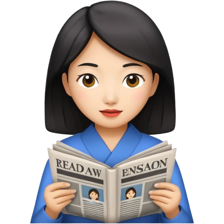 newspaper read asian woman emoji