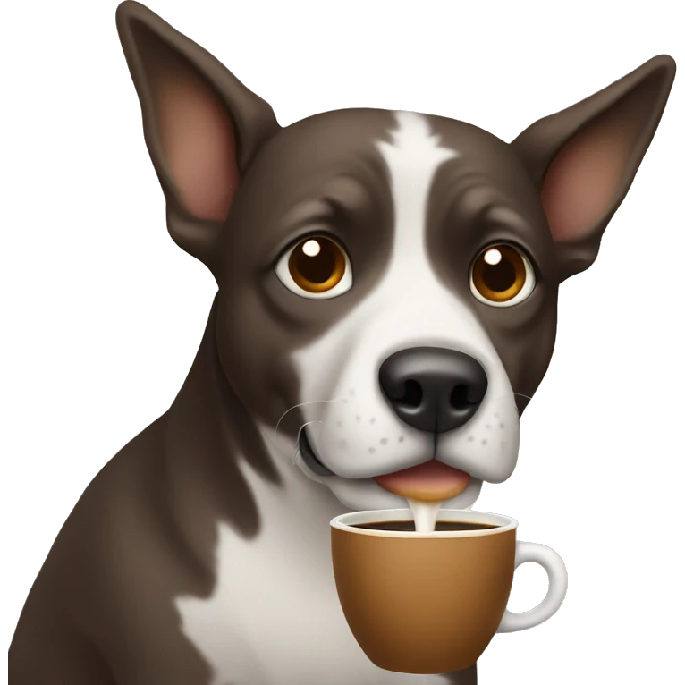 dog drinking coffee emoji