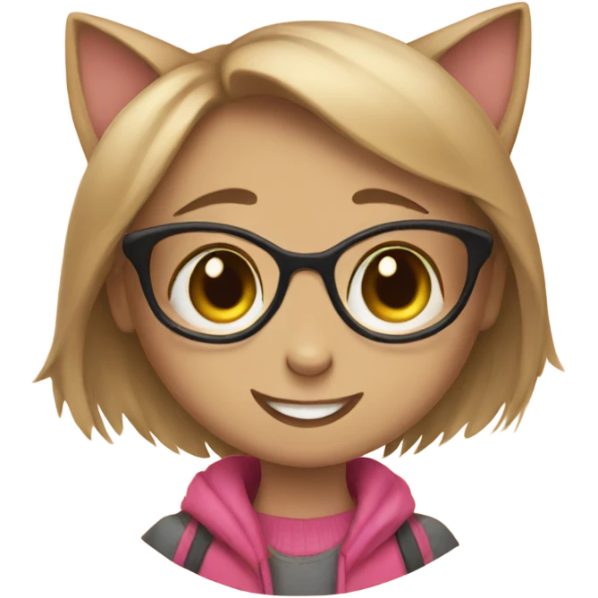 cat and girl  emoji