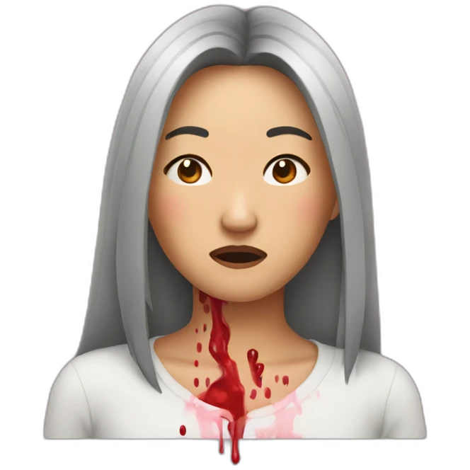 asian woman nosebleeding emoji