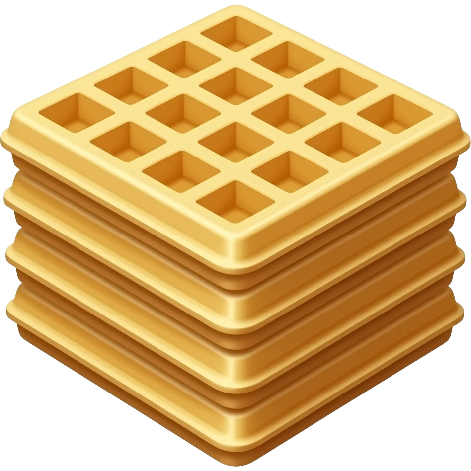 stack of 4 square plain waffles emoji