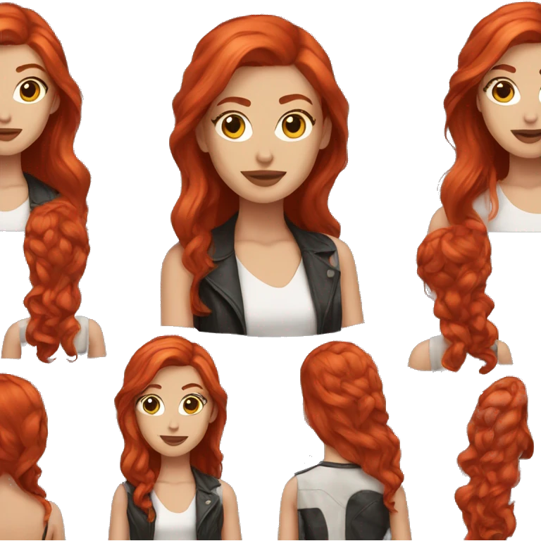 Runway model red hair emoji
