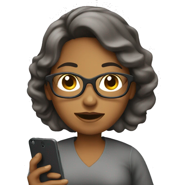 mujer con celular emoji