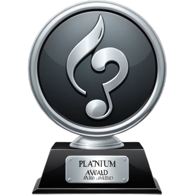 A dark metal platinum music award plaque emoji