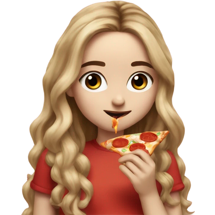 sabrina carpenter eating a pizza with a flower in her hand  emoji
