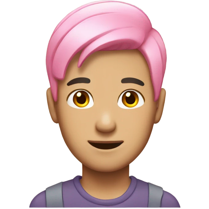 A gay Chinese man with pink hair emoji