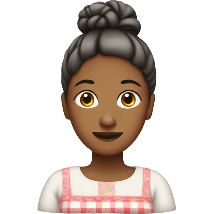 woman with bun and housedress emoji