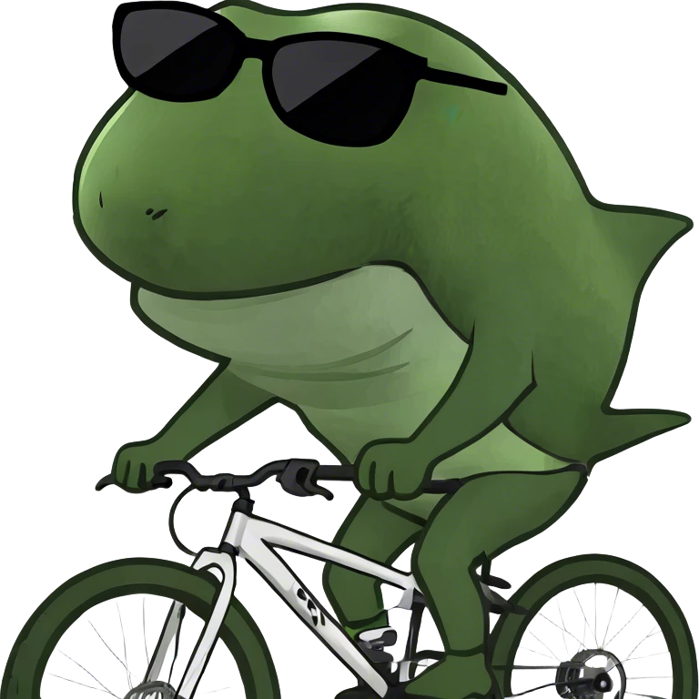 Shark on mountain bike emoji