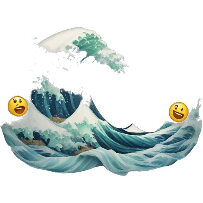 Wave with  waste floating emoji