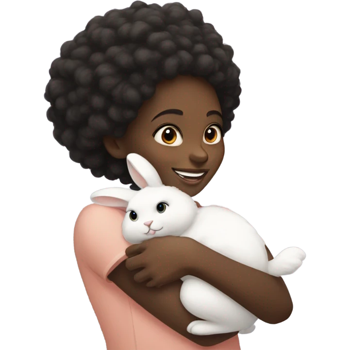 Black girl with a bunny emoji
