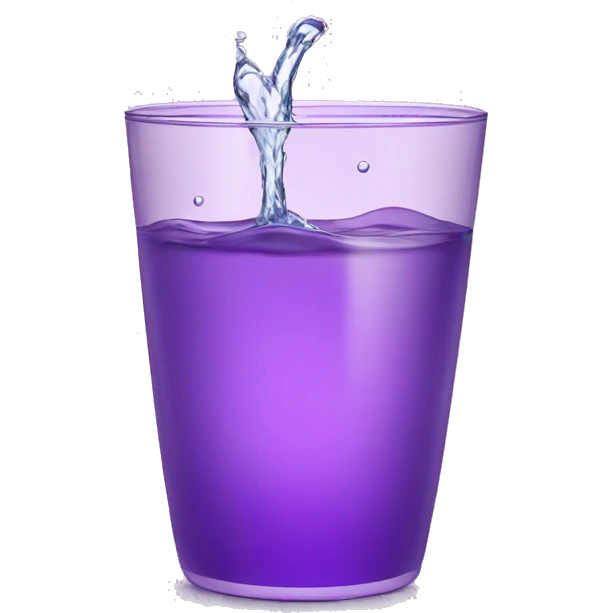 splashing glass of water in a shiny purple cup emoji