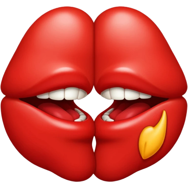 A kiss emoji biting the lip of the other kiss emoji emoji