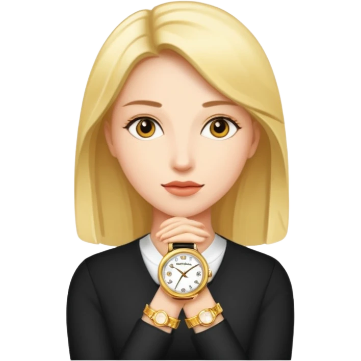 Woman with a gold watch emoji