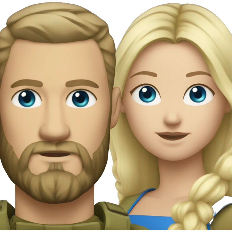 ukrainian military man with blonde with a beard and blue eyes who looks like ragnar lodbrok emoji