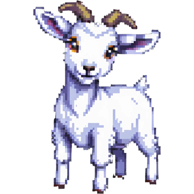 goat in playful pose with minimal color palette emoji