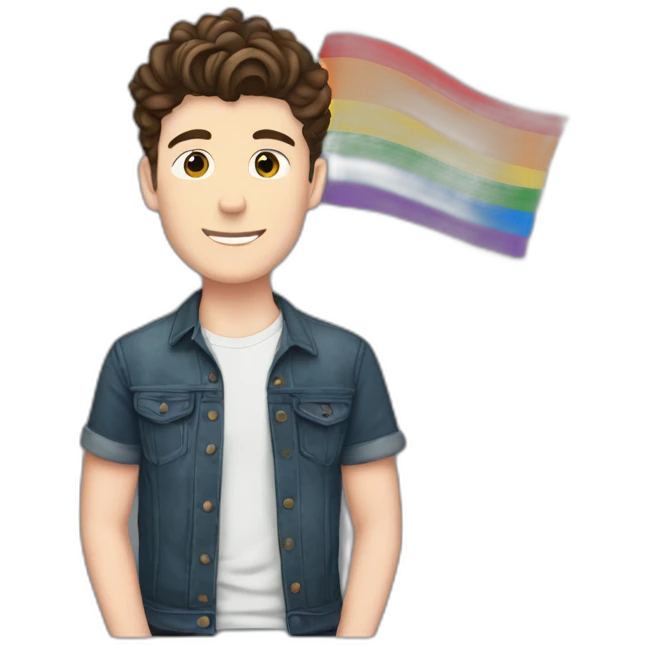Shawn Mendes with pride flag emoji