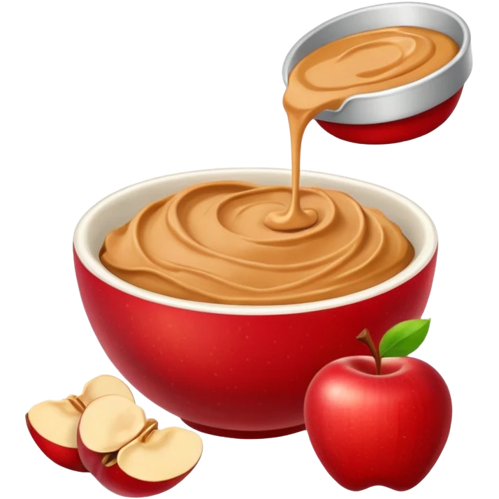 apple pieces in bowl with peanutbutter emoji