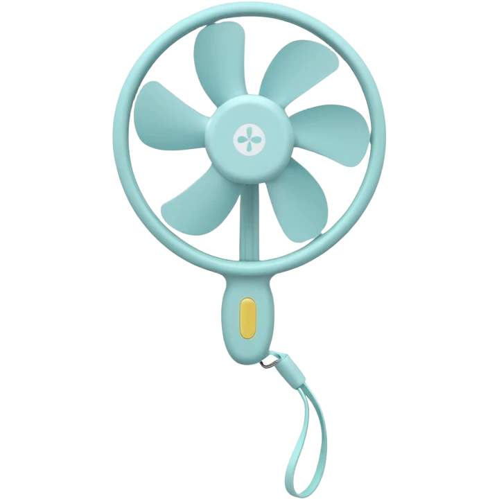 Handheld Mini Fan – small portable fan with pastel handle and soft propeller.


 emoji