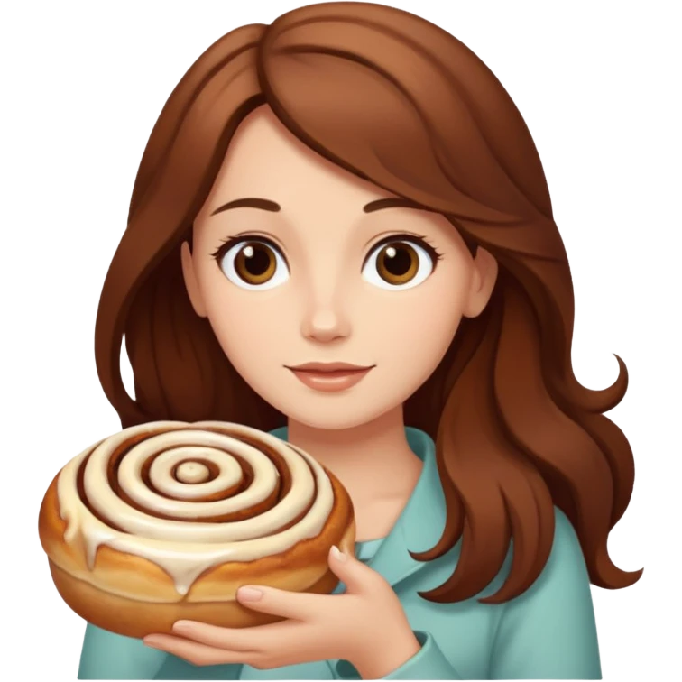 lady- long hair- cinnamon roll emoji